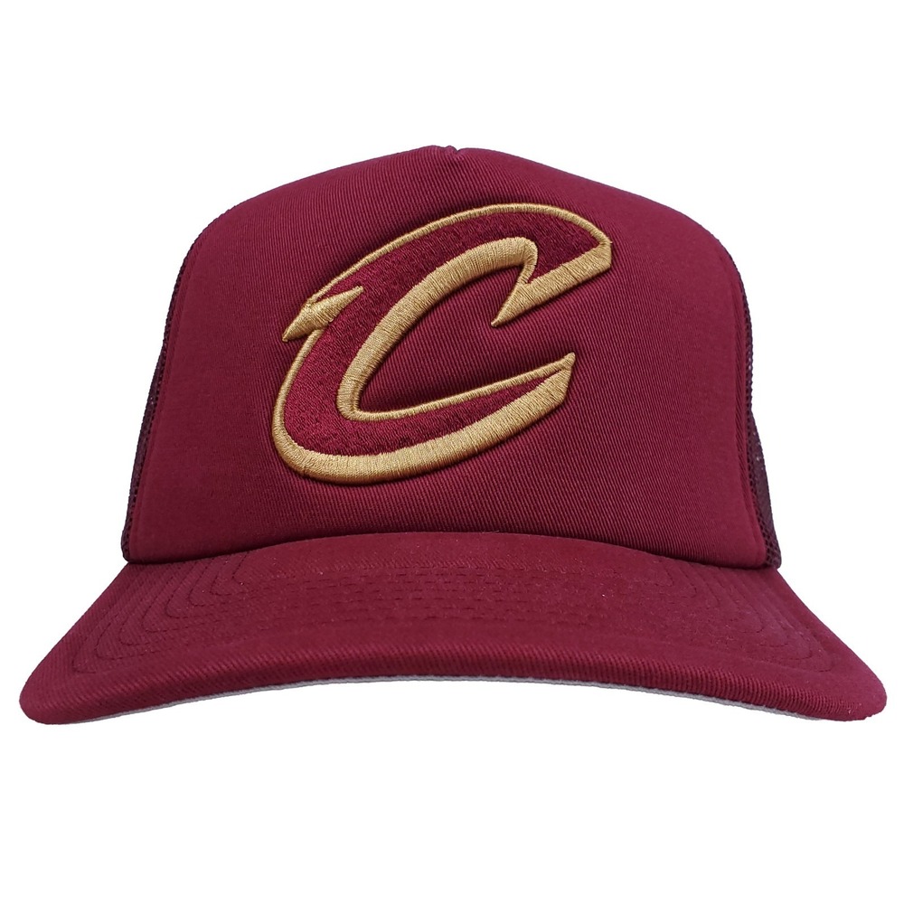 Cleveland Cavs Mitchell & Ness NBA Foam Trucker Hat Cap 3D Logo‎ Maroon NWT
